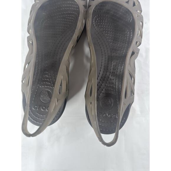 Crocs Adriana III Mini Wedge Sandals Brown Jelly Slip On Comfort Women's Size 9 - Picture 5 of 8